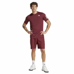 Adidas Club 3-stripes tennisshirt heren shadow red