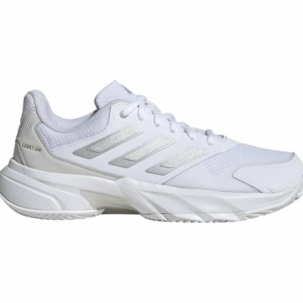 Adidas Courtjam Control 3 Clay tennisschoenen dames cloud white silver metallic grey one