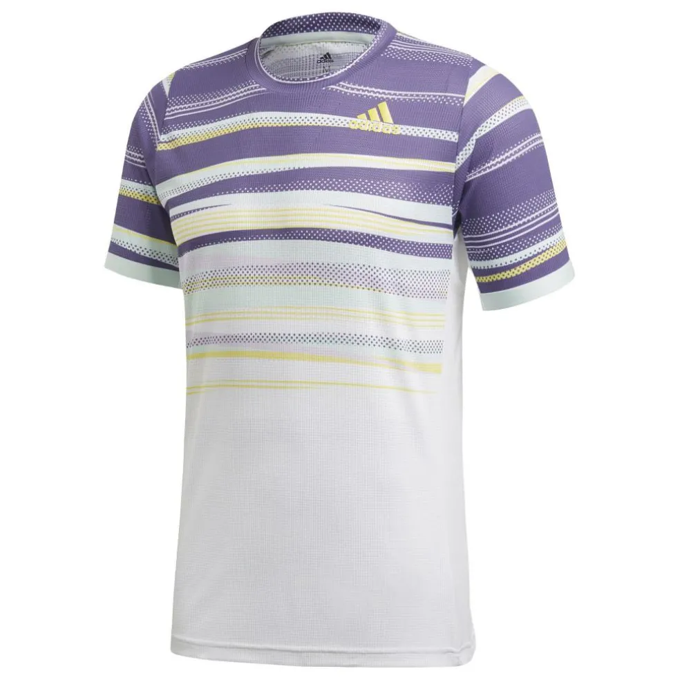 Adidas Freelift Heat Ready tennisshirt heren white shock yellow