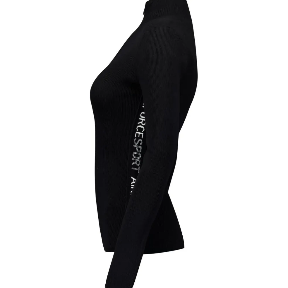 Airforce Ruby Ribbed skipully dames true black white