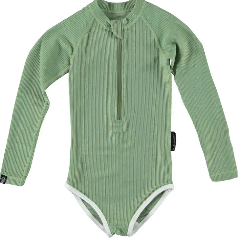 Beach & Bandits Basil Ribbed UPF50+ badpak junior