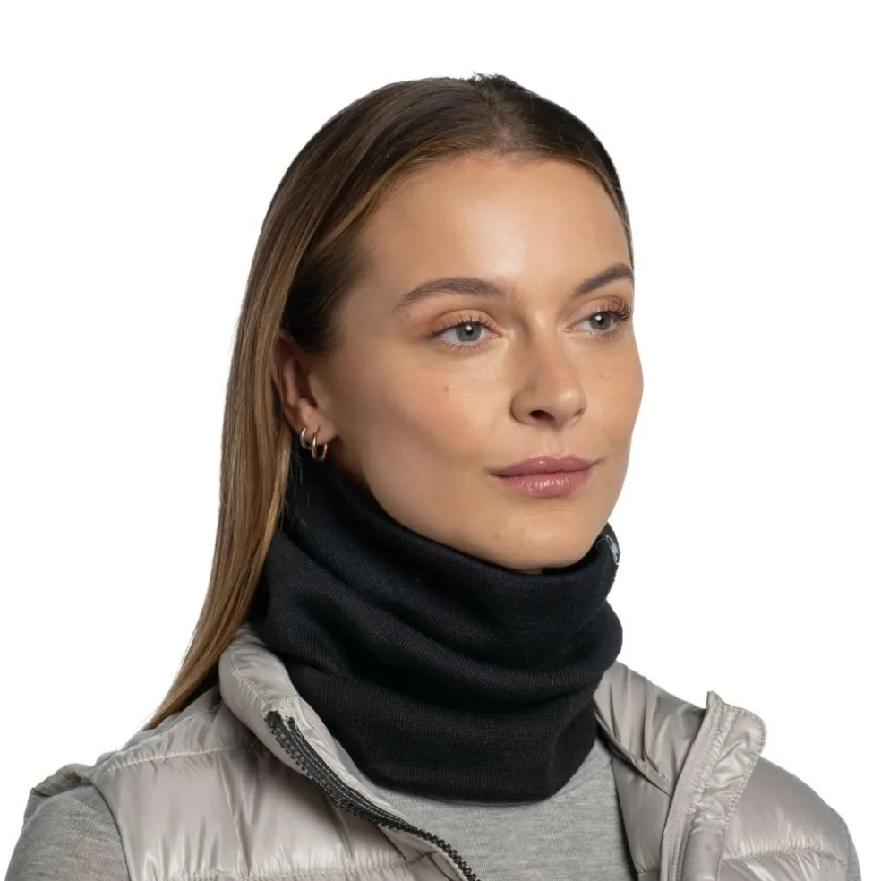 Buff Knitted col lilon black