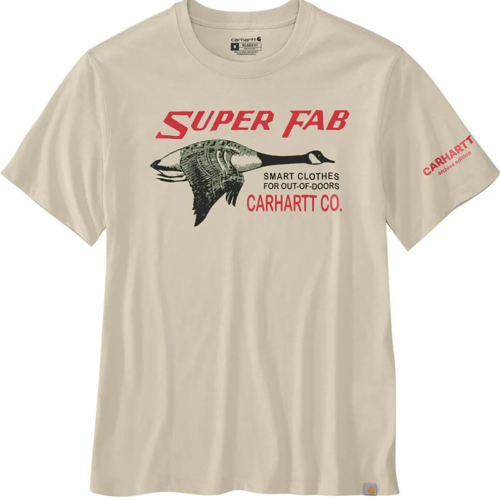 Carhartt LFAB Graphic shirt heren oat milk