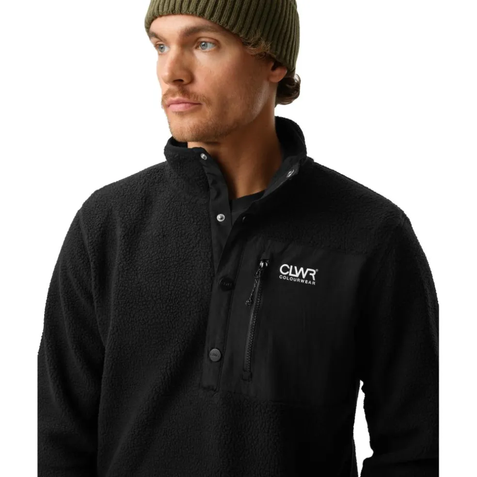 ColourWear Snap Fleece Pile heren black