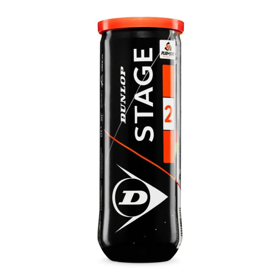 Dunlop Stage 2 Orange tennisballen 3-pack oranje geel