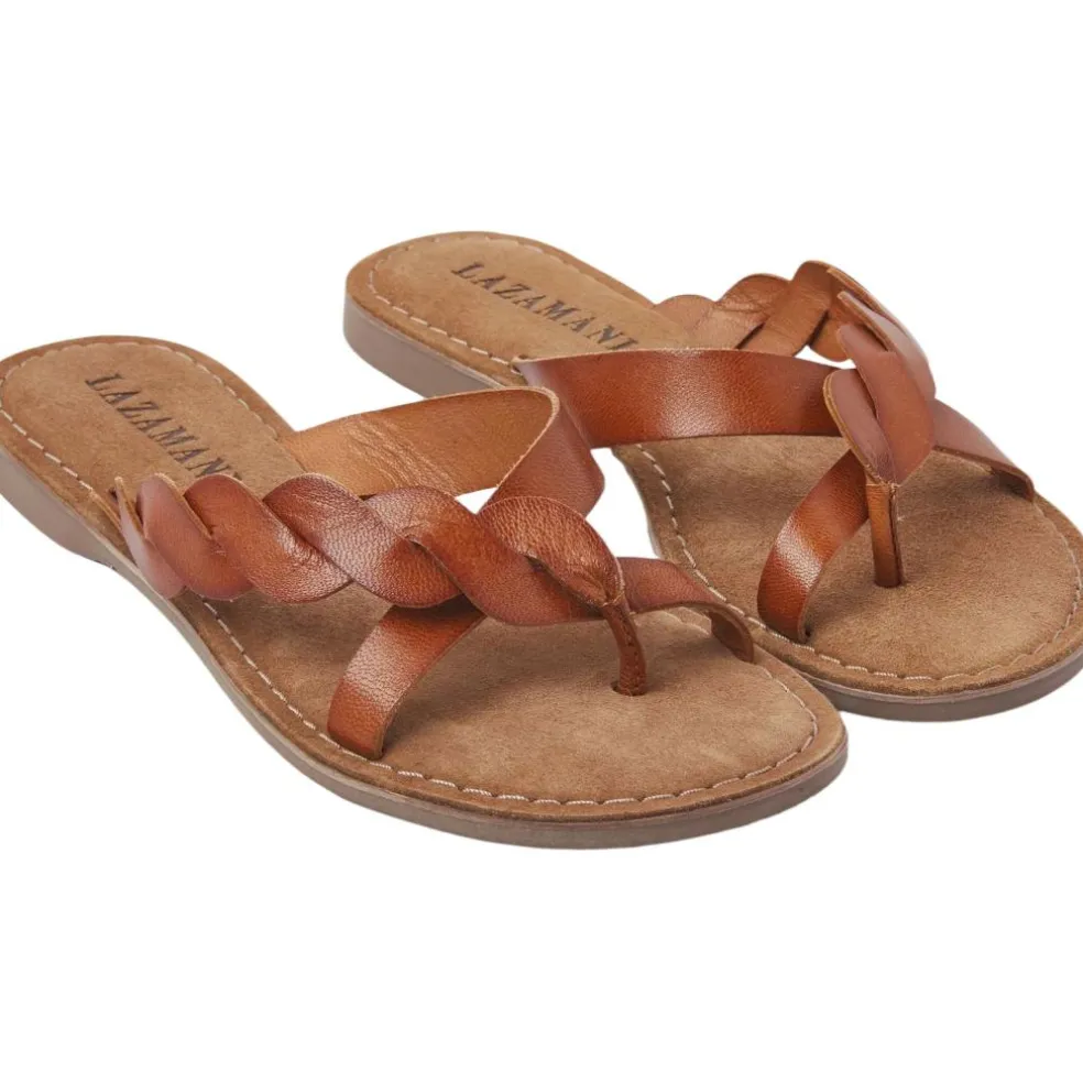 Lazamani Ava slippers dames tan