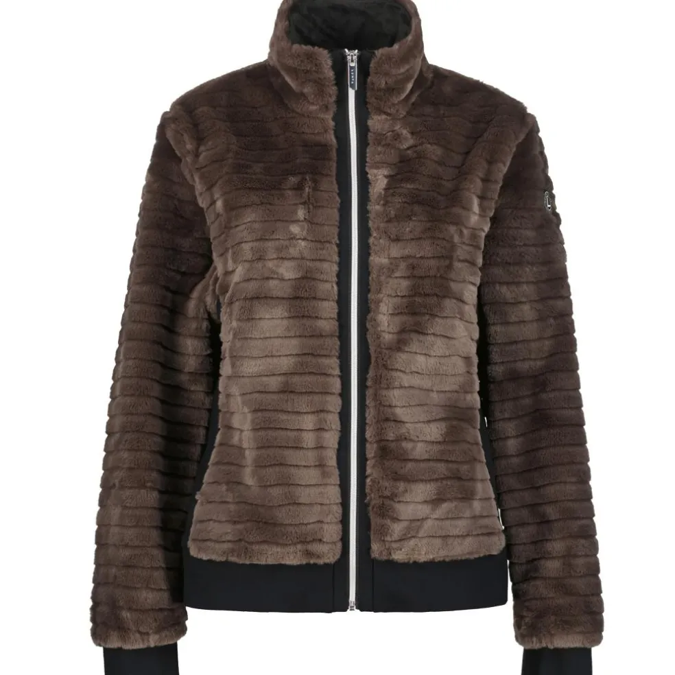 Luhta Isolahti fleece vest dames dark brown