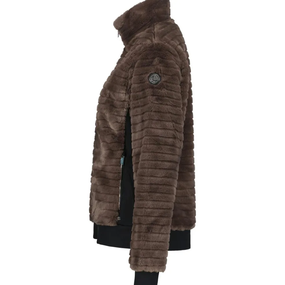 Luhta Isolahti fleece vest dames dark brown