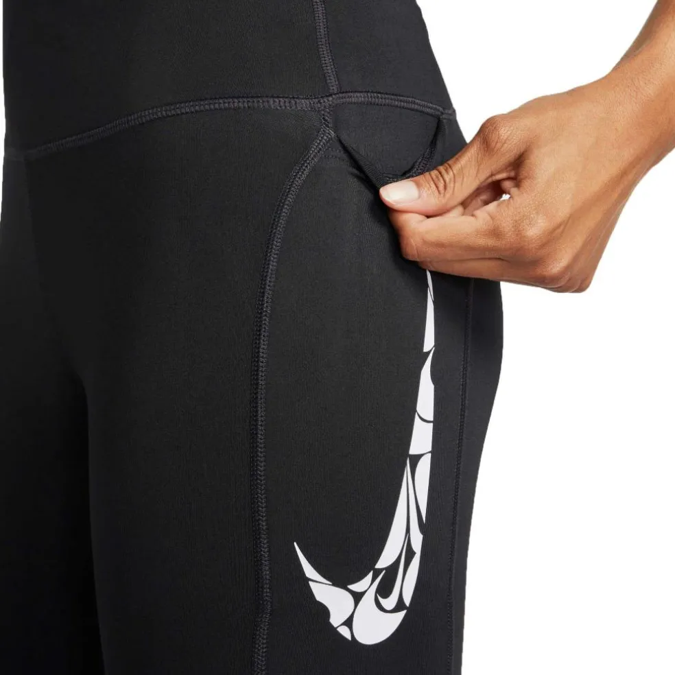 Nike Swoosh Fast hardloopbroek dames black white