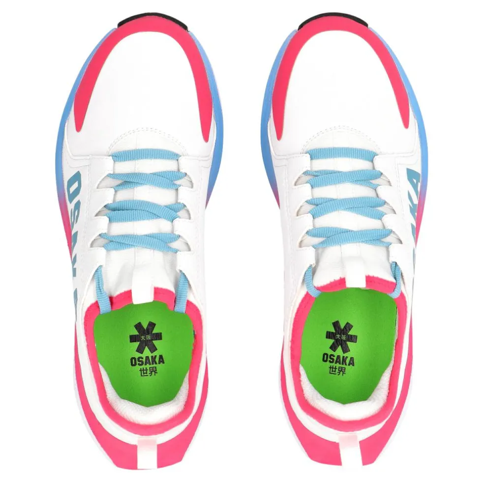 Osaka Furo Play hockeyschoenen junior white retro blue blue raspberry