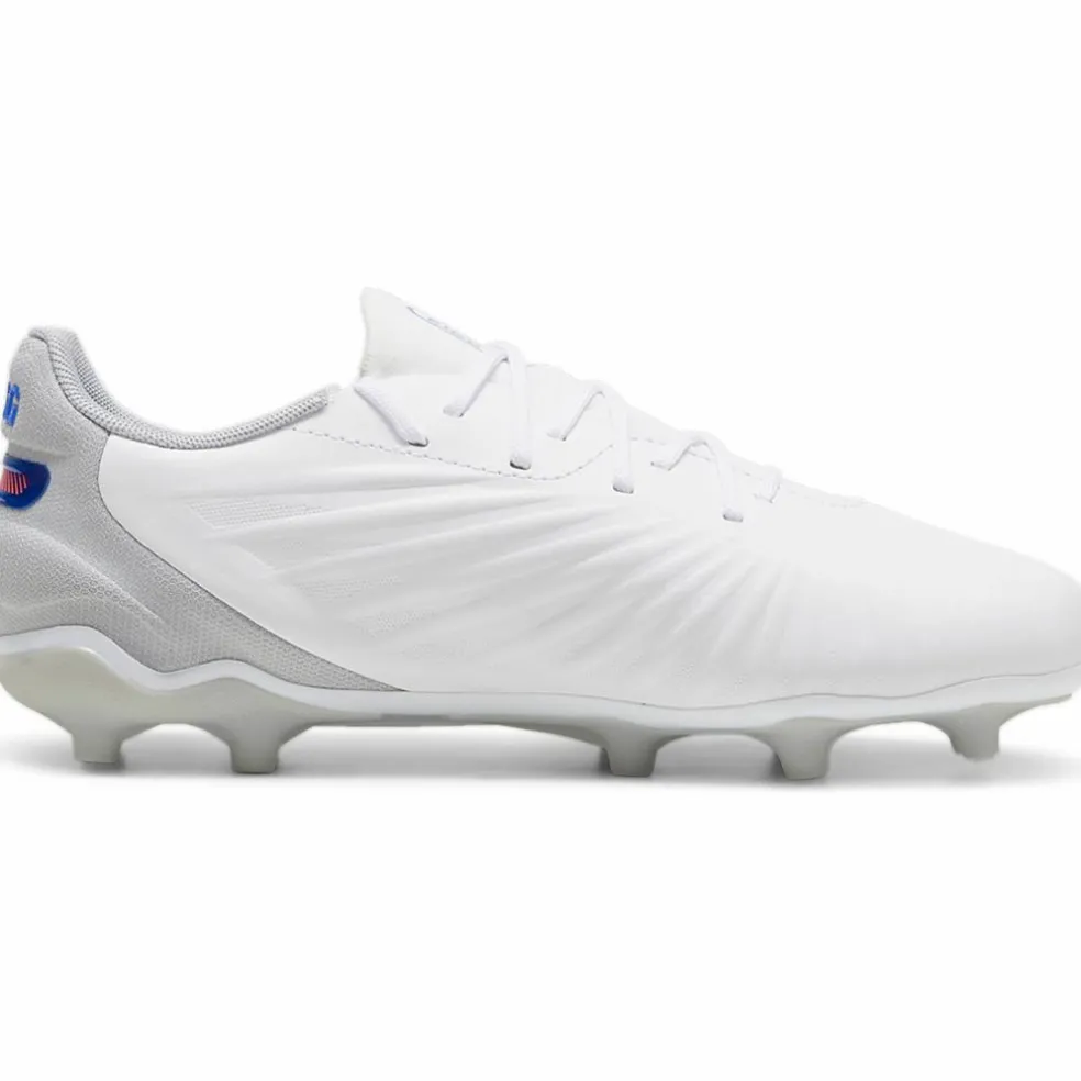 Puma KING MATCH FG AG voetbalschoenen junior PUMA white bluemazing flat light grey