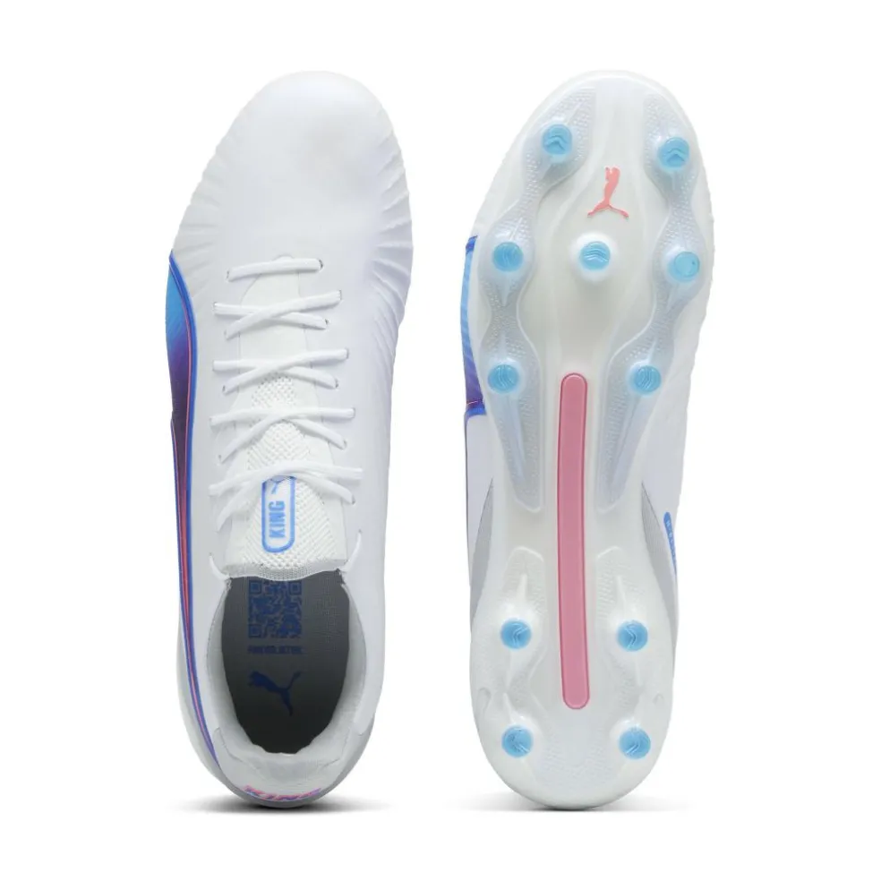 Puma KING ULTIMATE FG AG voetbalschoenen heren PUMA white bluemazing flat light grey sunset glow