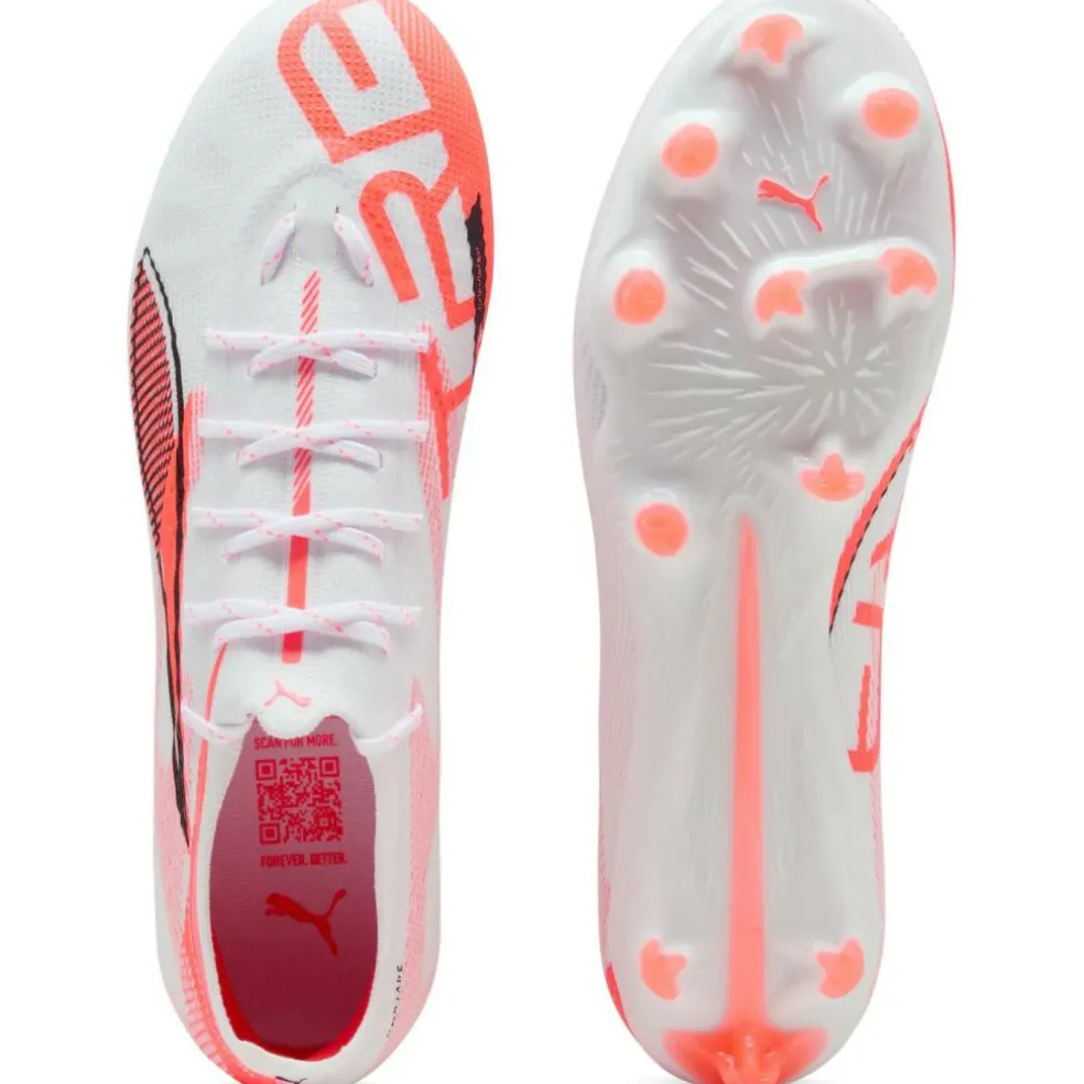 Puma ULTRA 5 PRO FG AG voetbalschoenen heren PUMA white PUMA black glowing red