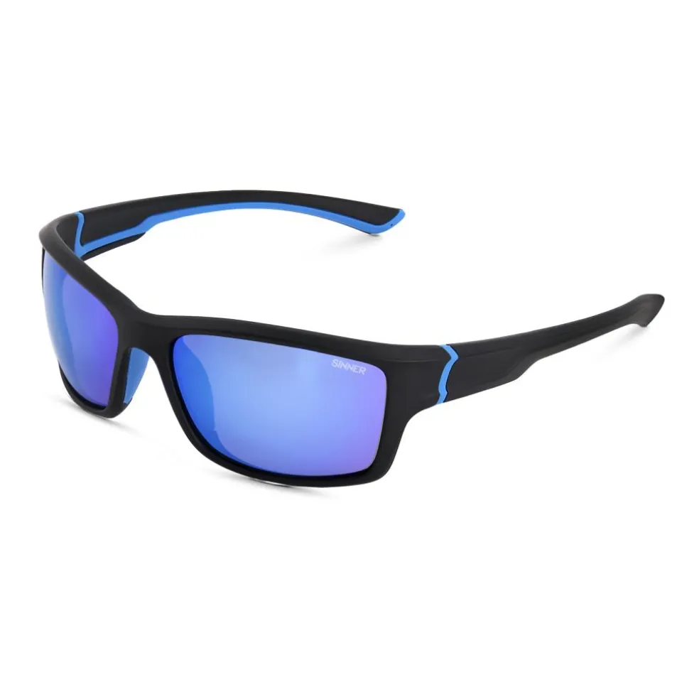Sinner Cayo zonnebril smoke icy blue oil matte black