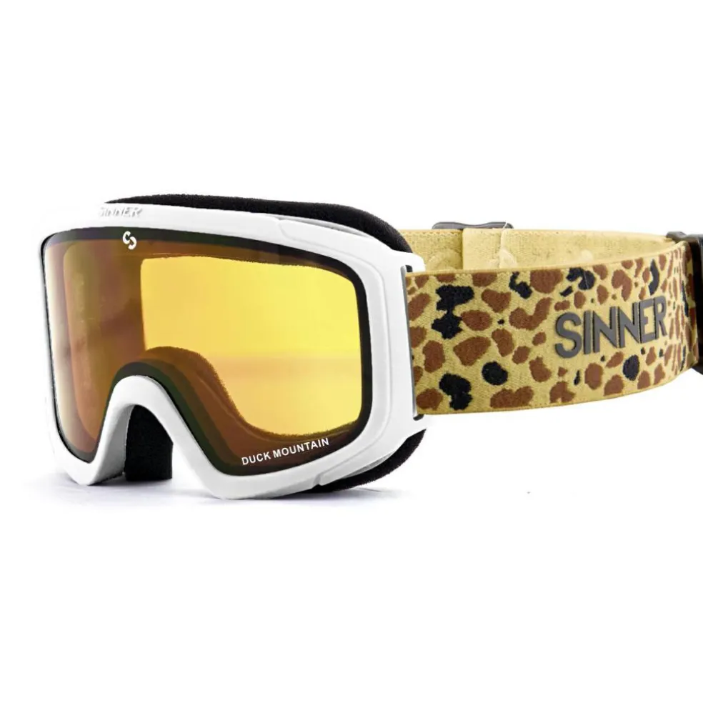 Sinner DUCK MOUNTAIN skibril junior gold mirror matte white