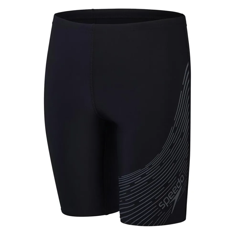 Speedo Medley Logo zwemboxer junior black grey