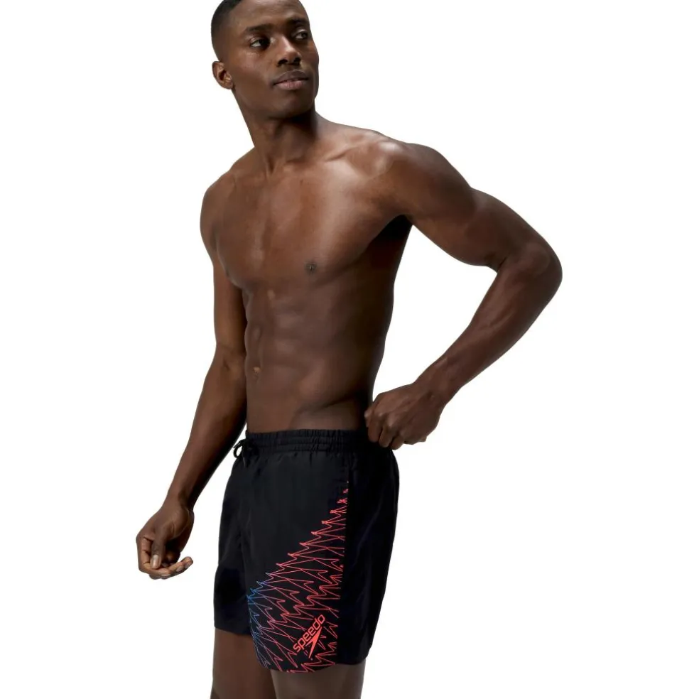 Speedo Medley Logo zwembroek heren black neon coral