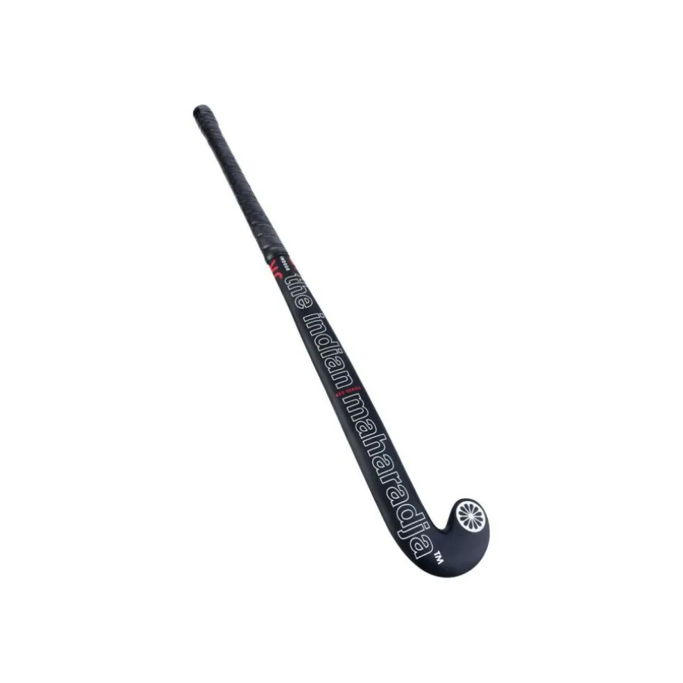 The Indian Maharadja Red Mid Bow zaalhockeystick junior mulberry wood black white red