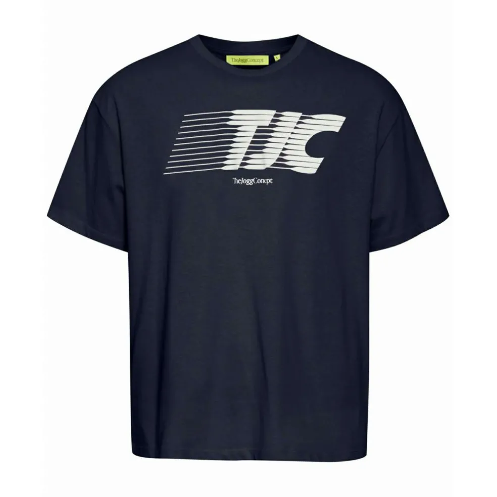 TheJoggConcept Silas Logo shirt heren navy blazer