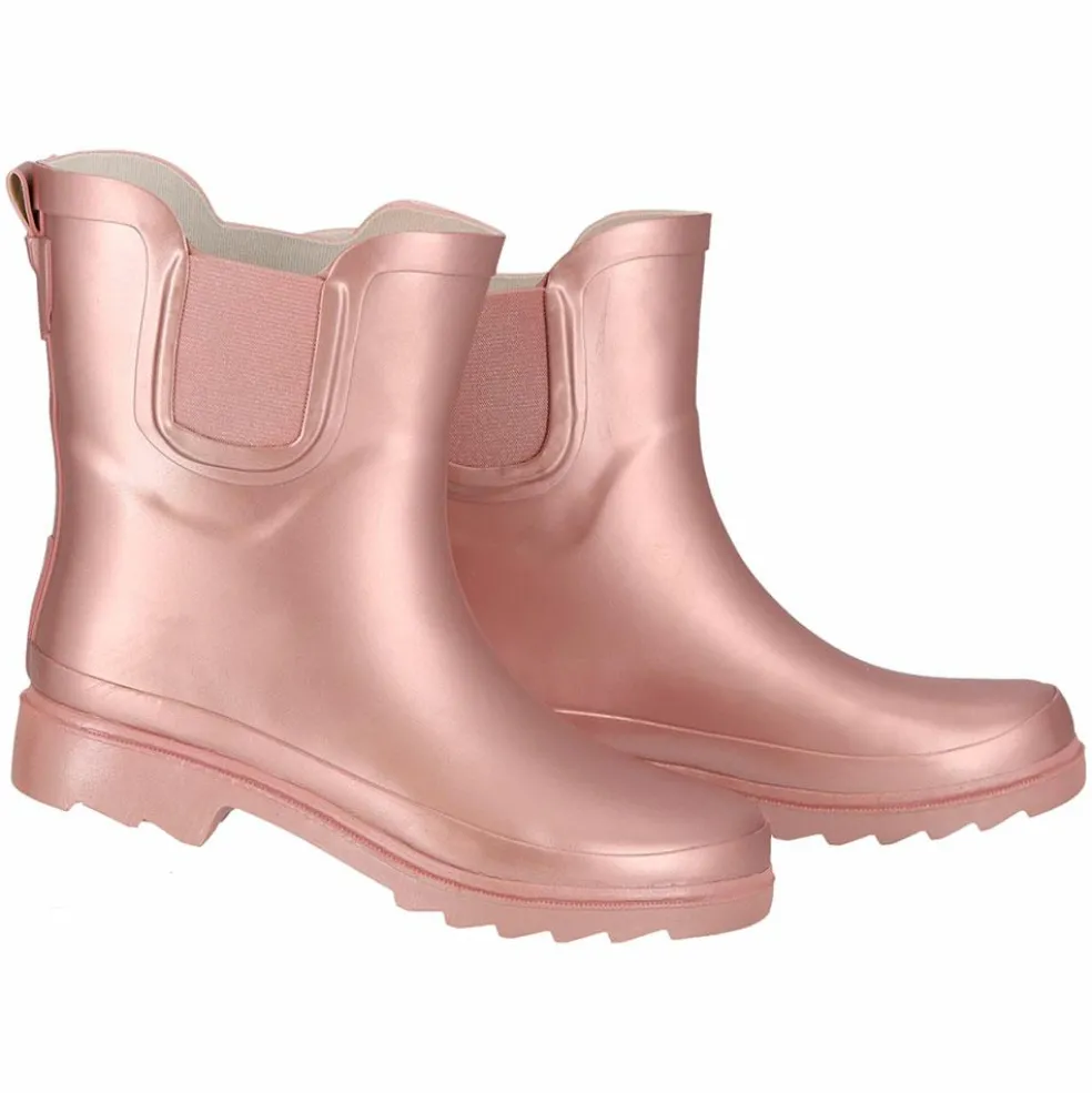 XQ Chelsea regenlaarzen dames pink metallic