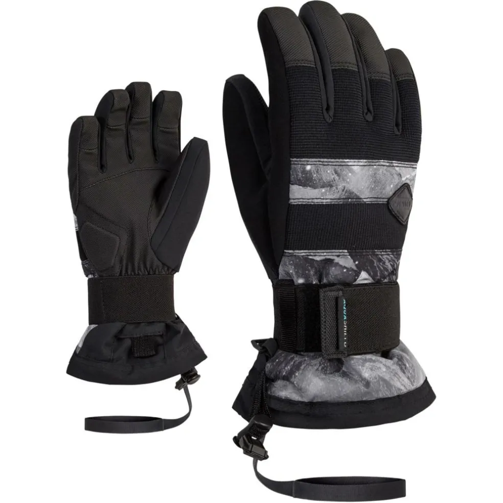 Ziener Manu AS handschoenen junior grey mountain print